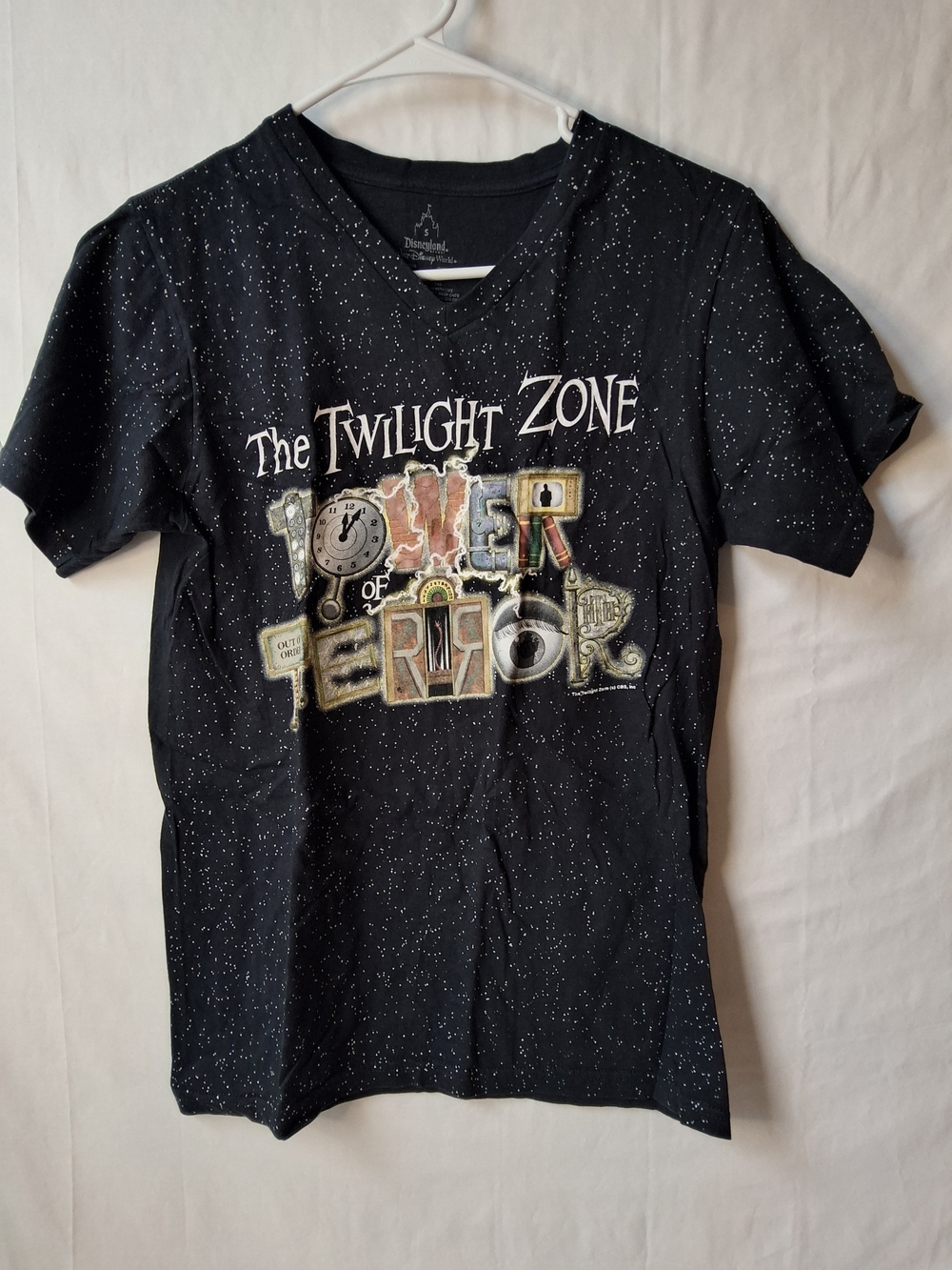Disney Black Twilight Zone Tower of Terror V-Neck Graphic Tee